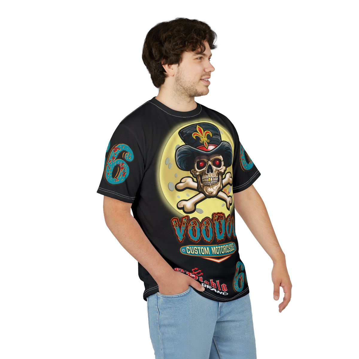 Voodoo Customs Tie Dye Blast Graphic Tee –  Edgy Style for Bikers