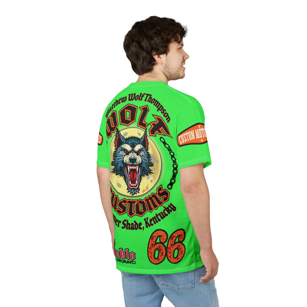 Very Special MWT Wolf Custom Motorcycles HiViZ Super Tee — Viciously Cool High Performance Motorcycle Riding Shirt