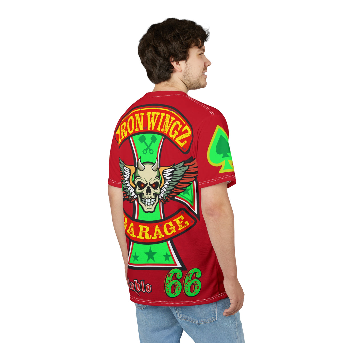 Iron Wingz Custom Motorcycle Unisex Super Tee - Bold Graphic Tee for Bikers