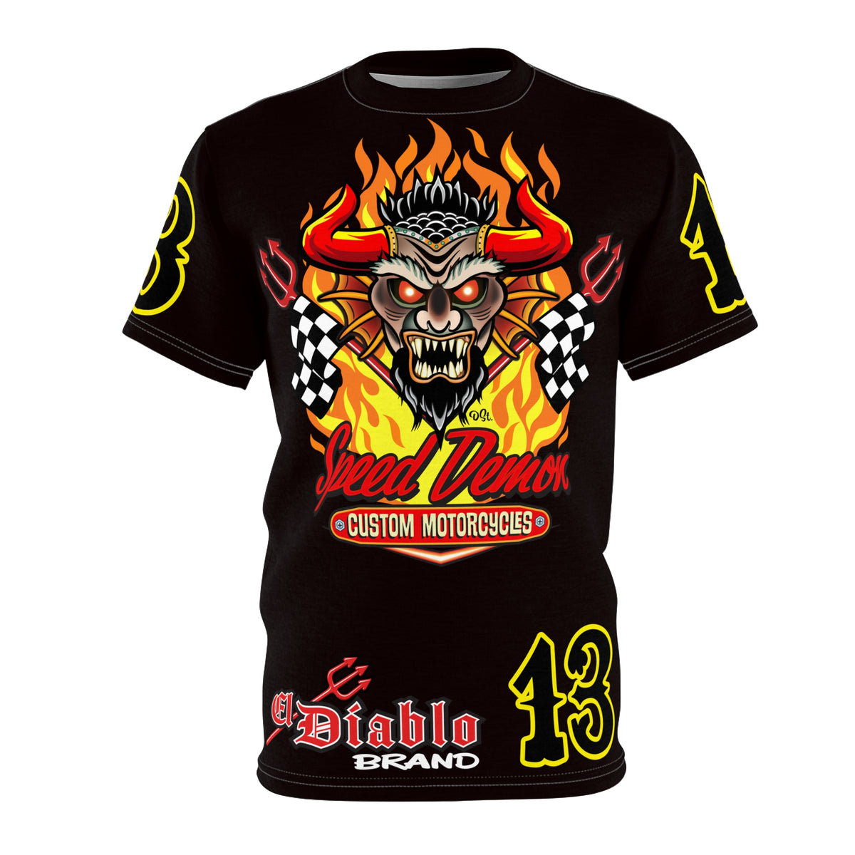 Speed Demon Customs Midnigt Rider Super Tee — Extreme Edgy Graphics - Bad Attitude Custom Biker Riding Gear