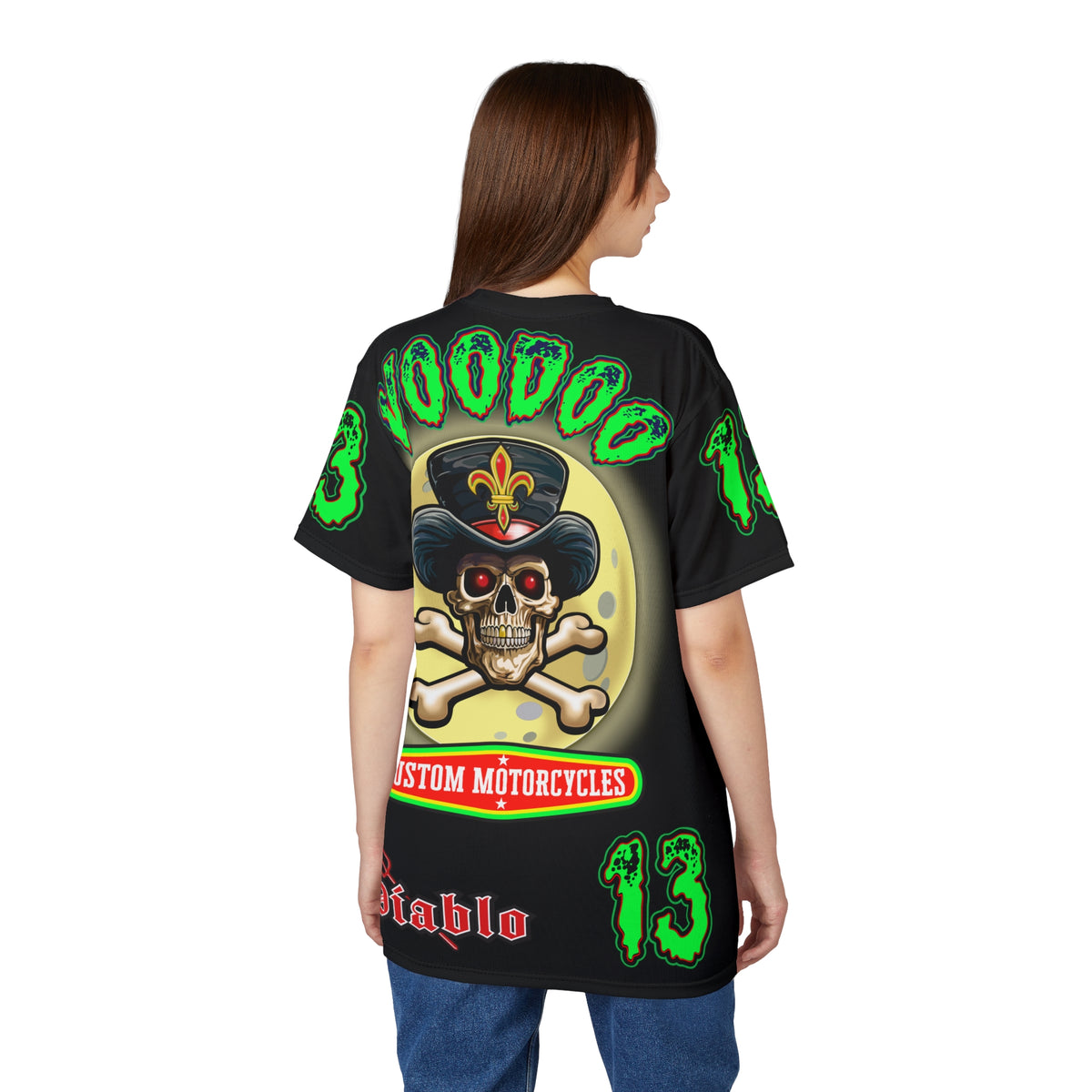 Voodoo Motorcycles HiViz Super Tee, Unique Graphic Tee, Custom HiViZ Apparel