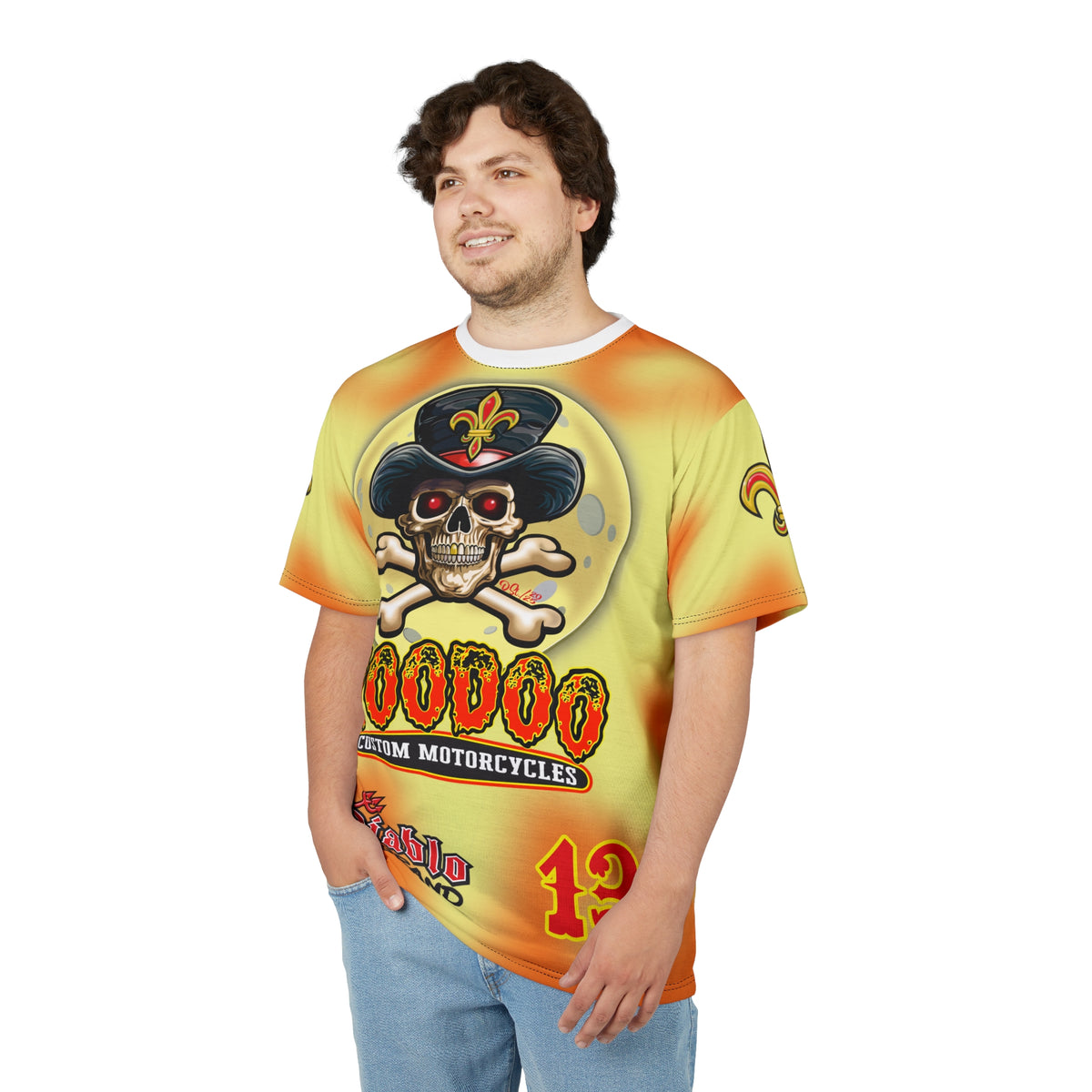 Voodoo Custom Motorcycles HIVIZ TYE DYE BLAST SUPER RIDING TEE - Look Cool, Ride Cool jn our Finest Biker Riding Tee