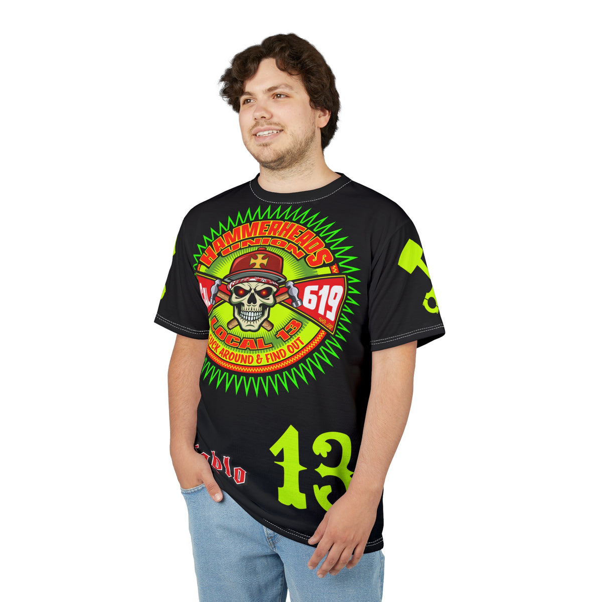 Hammerheads Union Local 13 -  SoCal 619 Special Edition - Custom HiViz Motorcycle Riding Tee Shirt _ Super Comfort and Fit