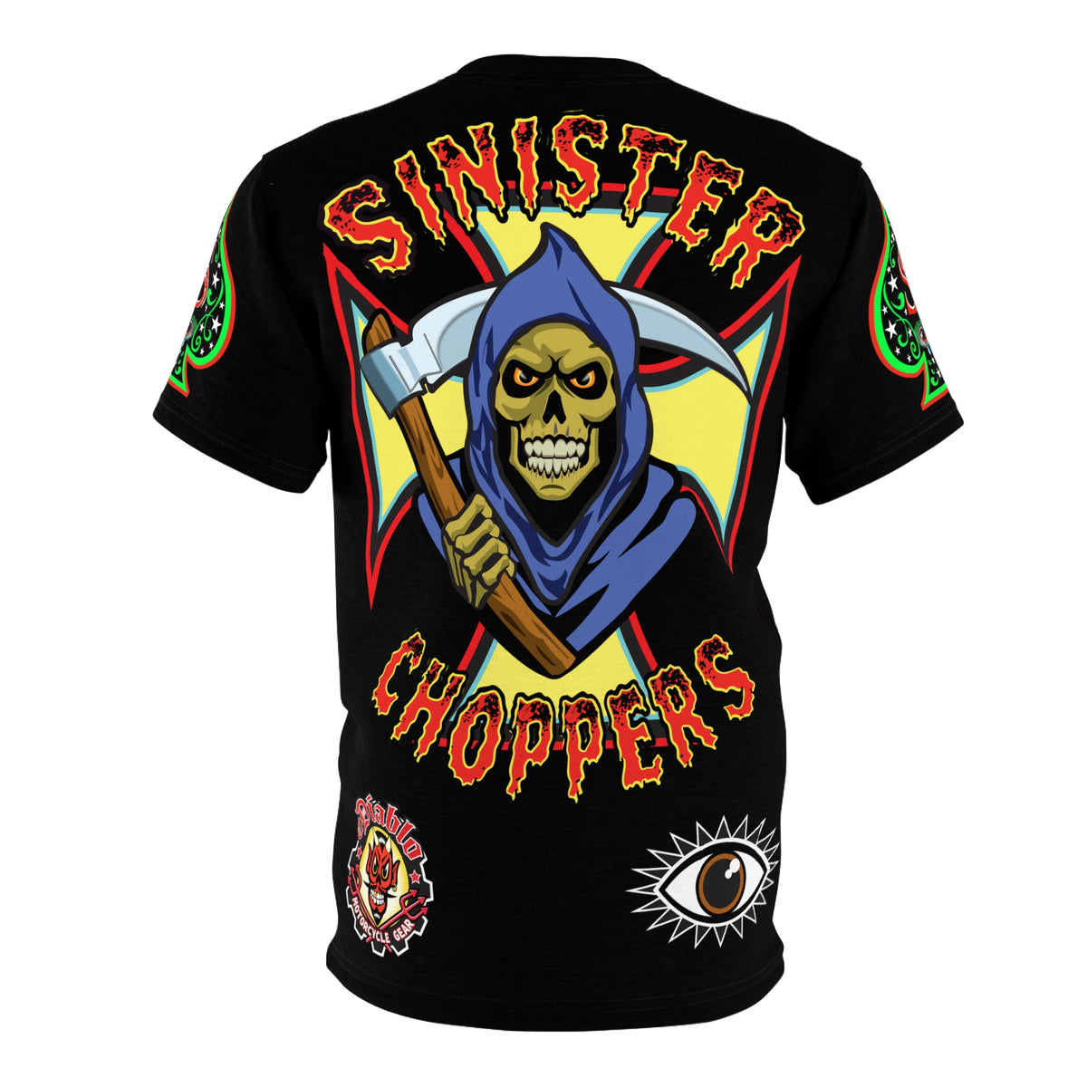 SRT Sinister Choppers Reaper Super Riding Tee - Gothic Graphic T-Shirt for Motorcycle Riders