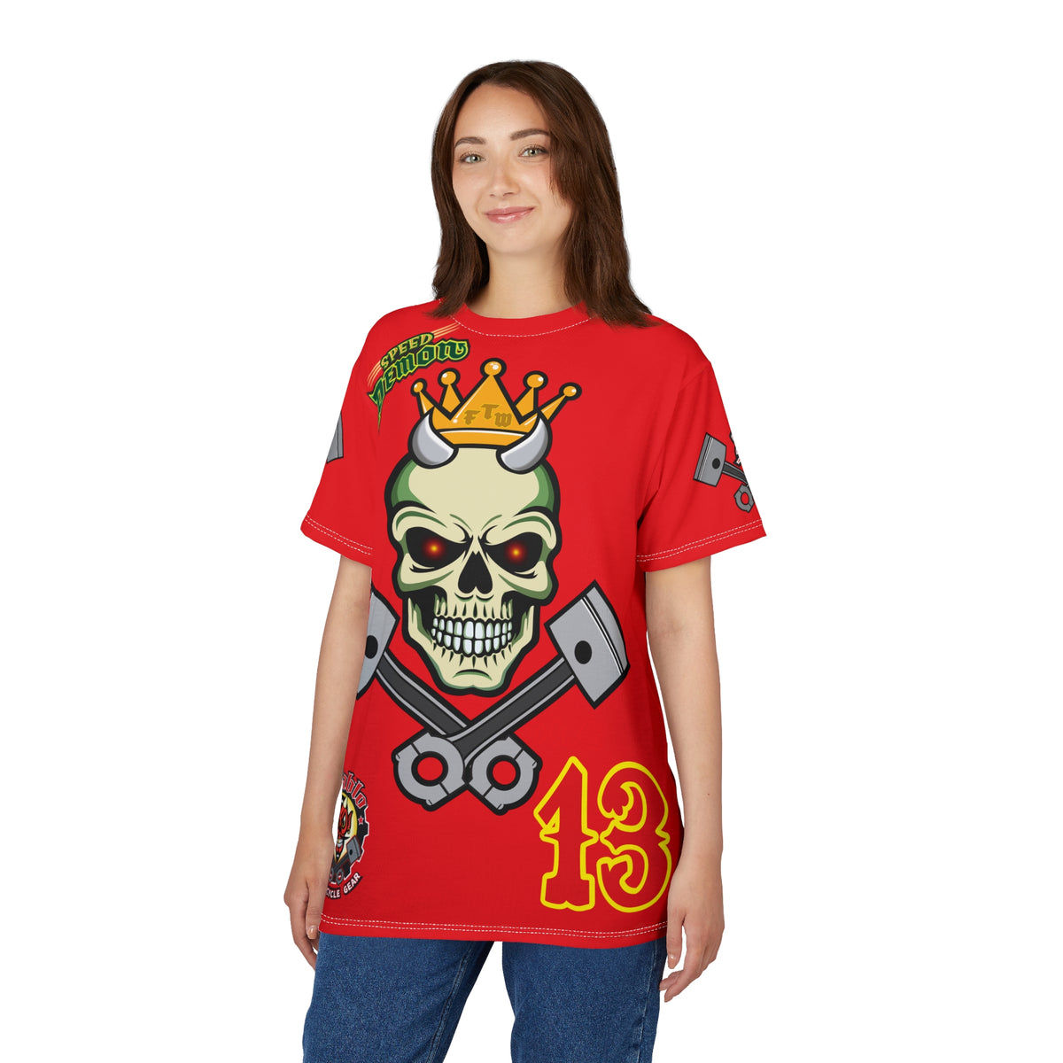 Speed Demon Customs HiViz High Performance Motorcycle Riding Super Tee, Unique High Visibility XL Graphics