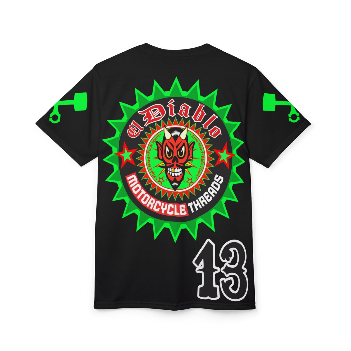 El Diablo Brand Hiviz Unisex Motorcycle Riders Super Tee
