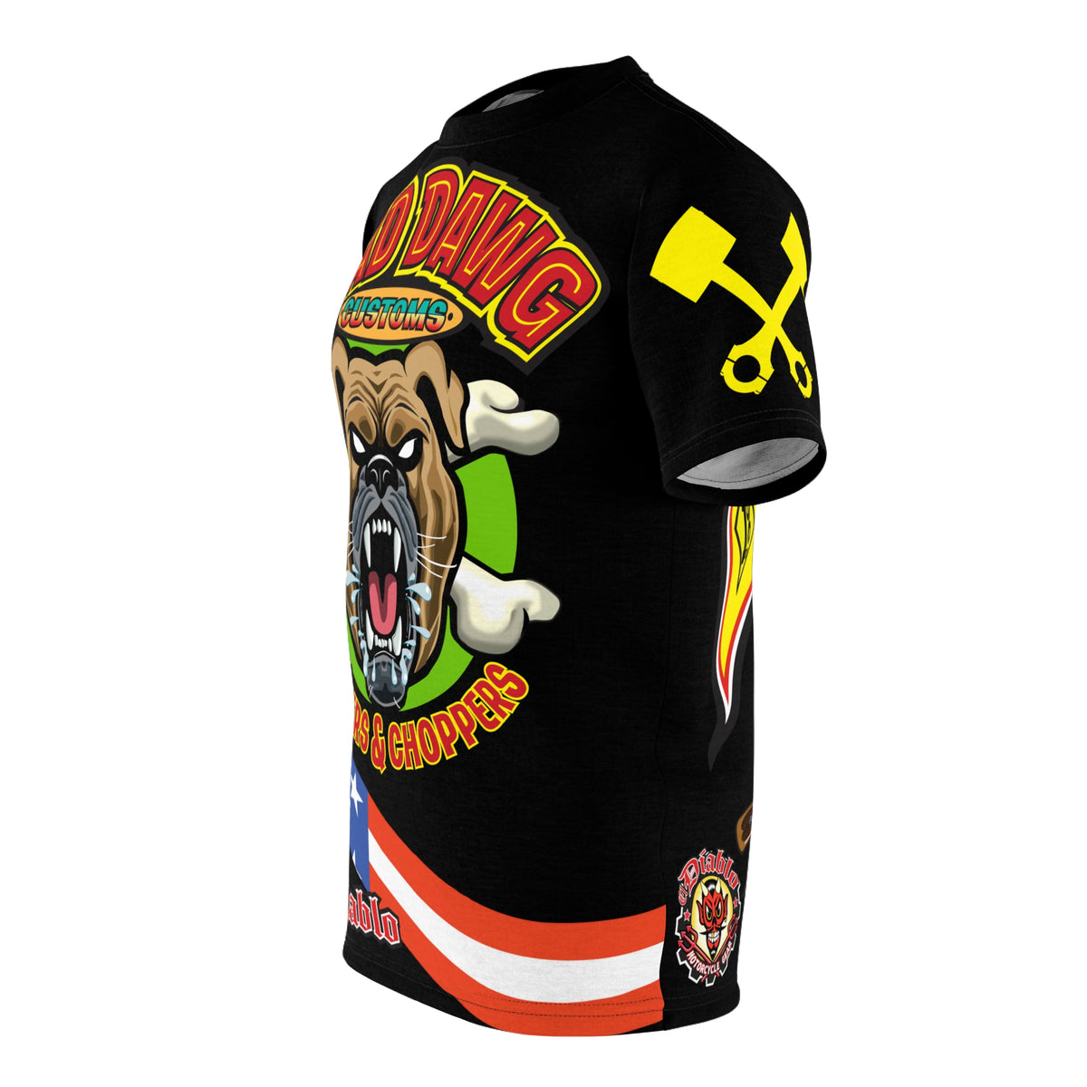 Mad Dawg Customs HiViz Americana - Motorcycle Riders Super Tee