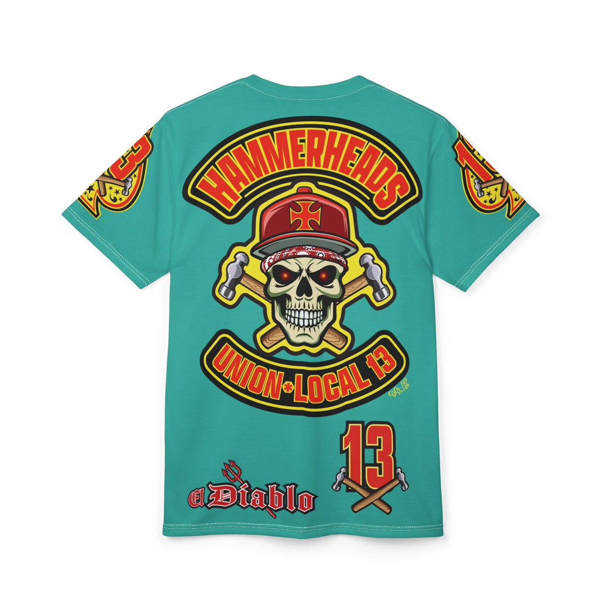 Hammerheads Union Local 13  -  Custom Motorcycle Riding Super Tee - Super Comfort and Fit