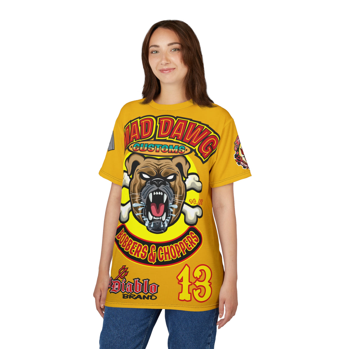 Mad Dawg Choppers & Bobbers Custom Motorcycle Riders Super Tee