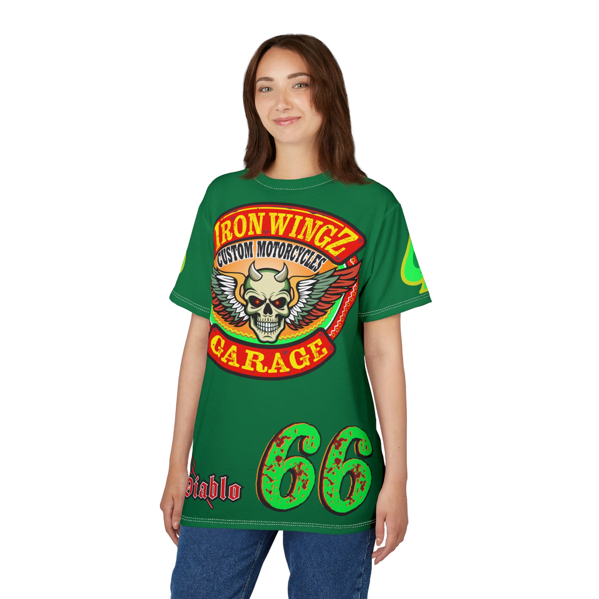 Iron Wingz Custom Motorcycle Unisex Super Tee - Bold Graphic Tee for Bikers