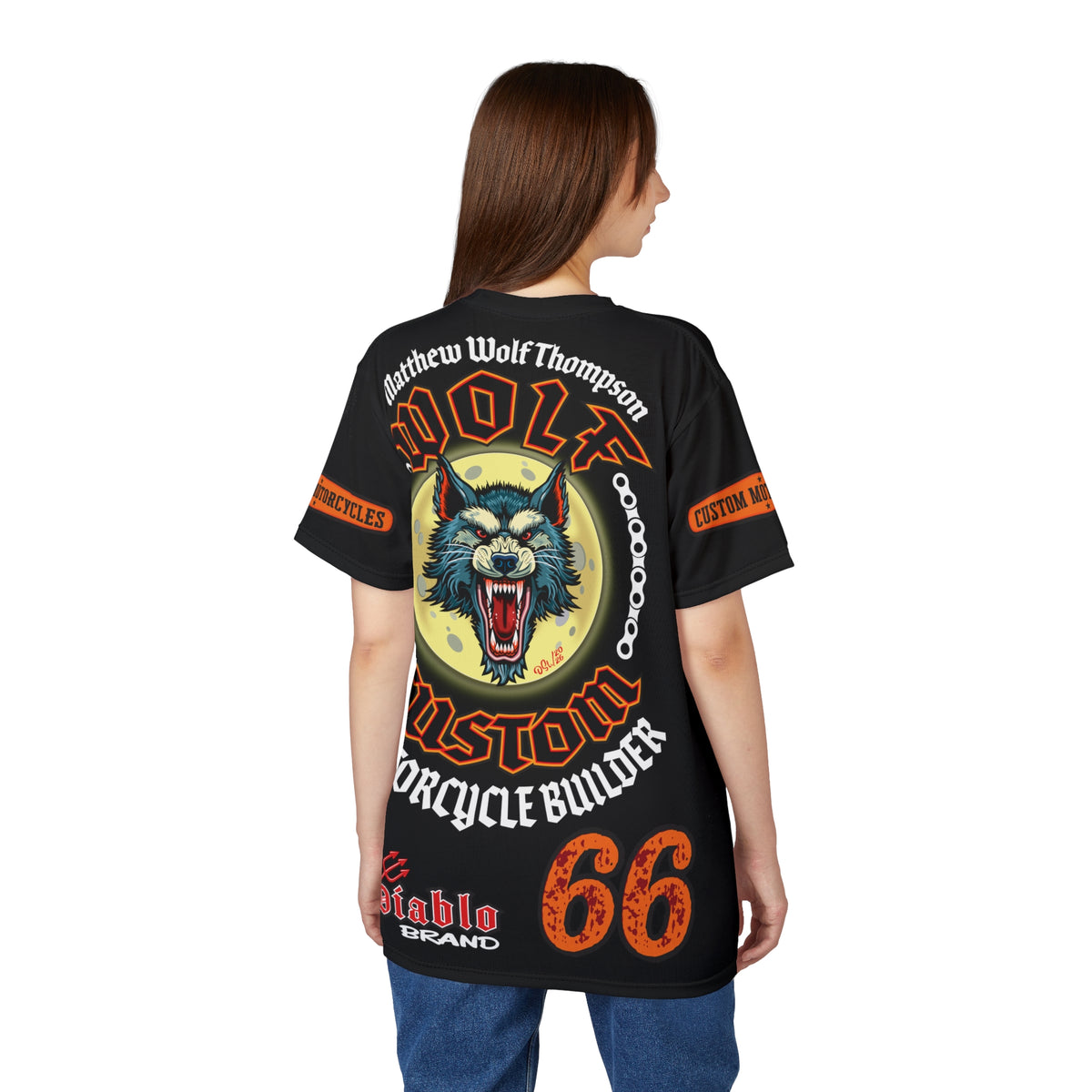 MWT Wolf Custom Motorcycles Super Tee — Viciously Cool High Performance Motorcycle Riding Shirt