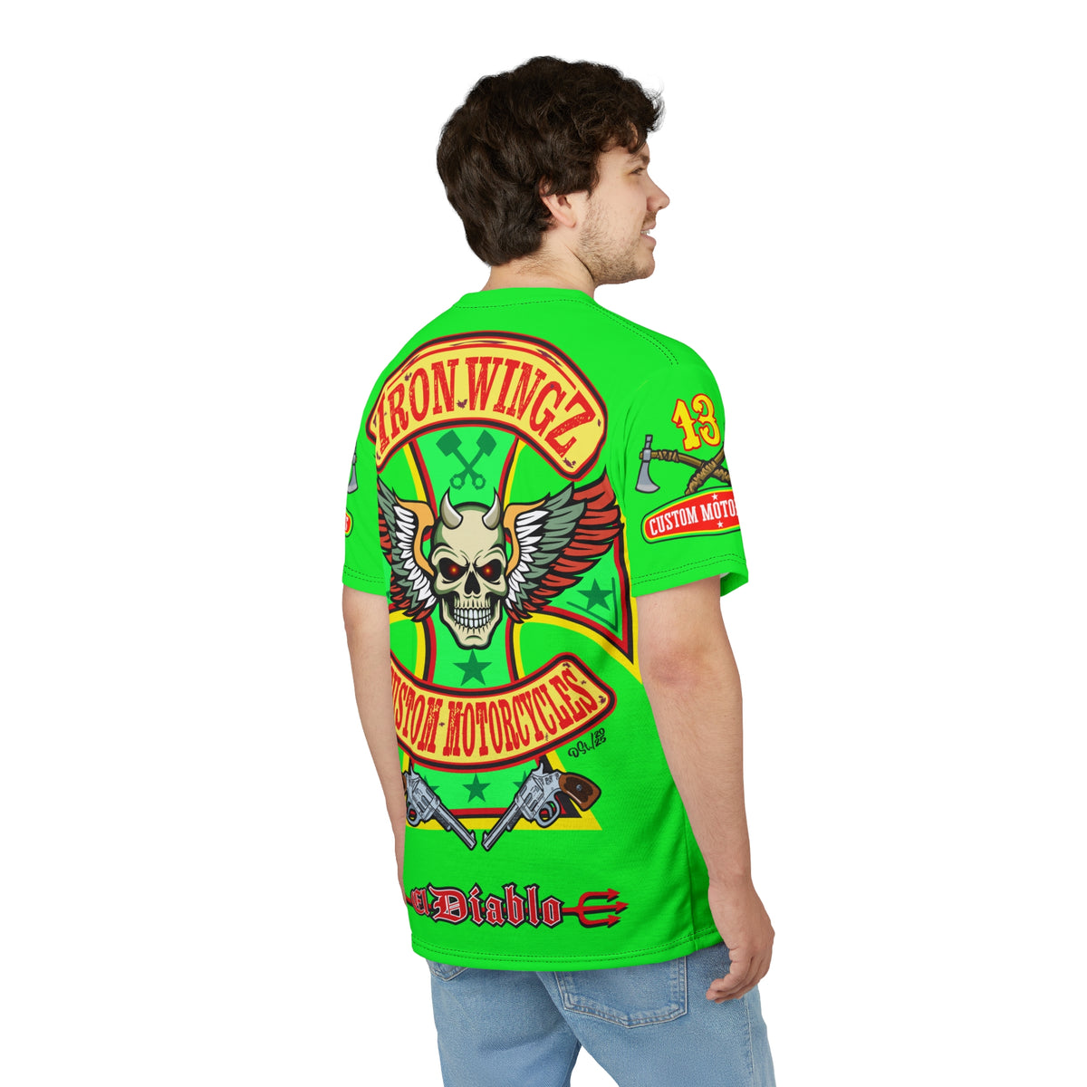 Very Special Iron Wingz Garage HiViZ  Lumina Motorcycle Rider Super Tee