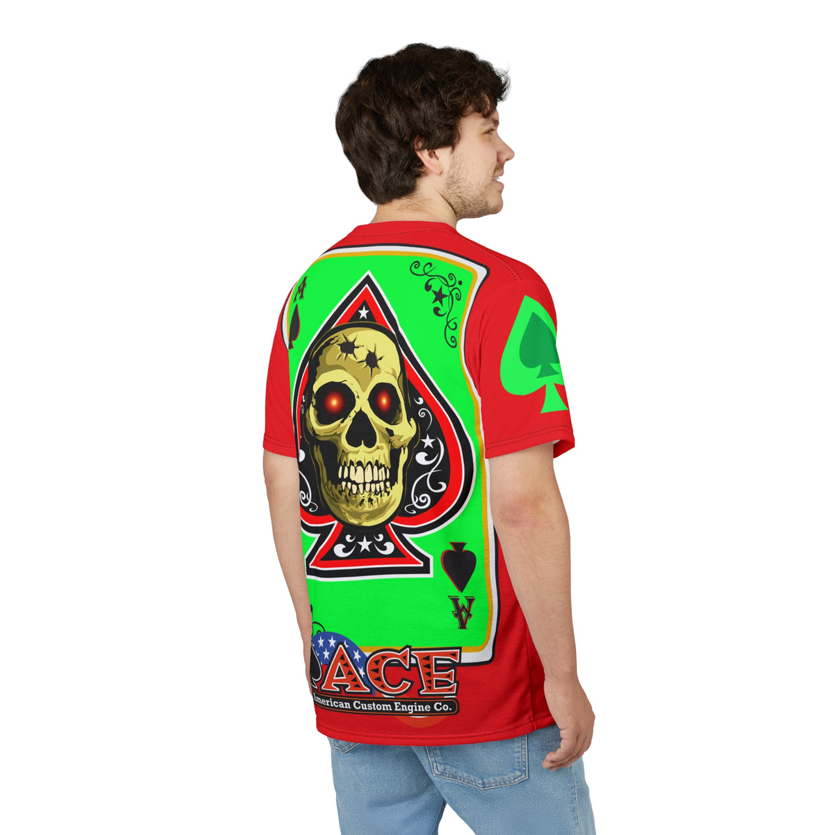 American Custom Engines ACE - Special Lumina Green  Ace of Spades Death Card High visibility Graphics
