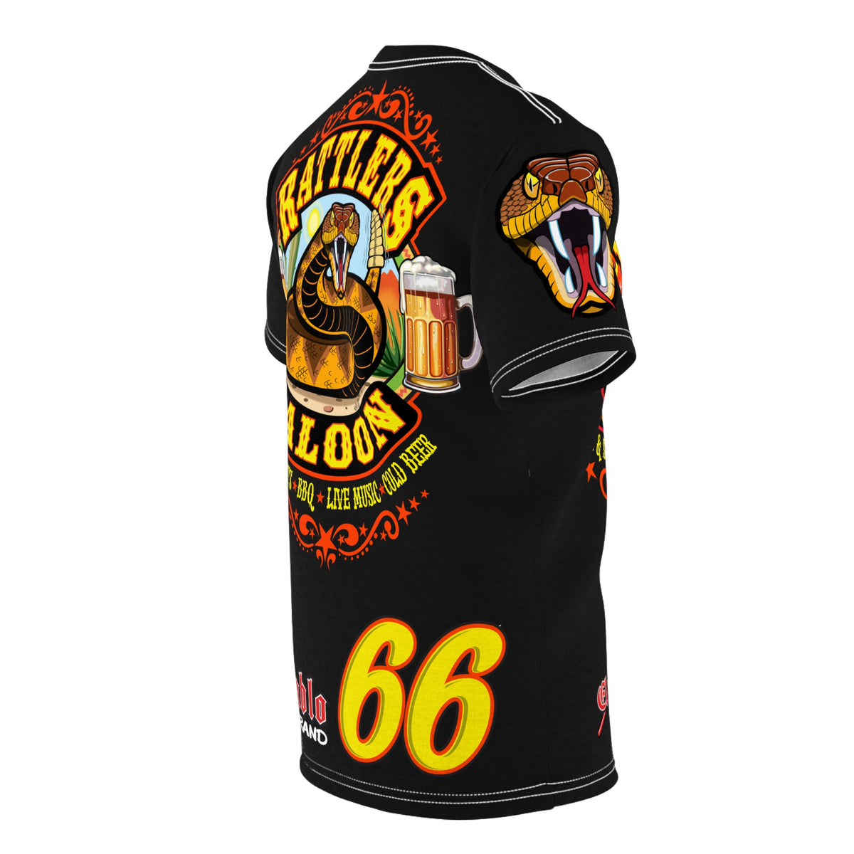 Rattlers Saloon SUPER RIDING TEE — Vintage Biker Route 66 Graphic t-Shirt
