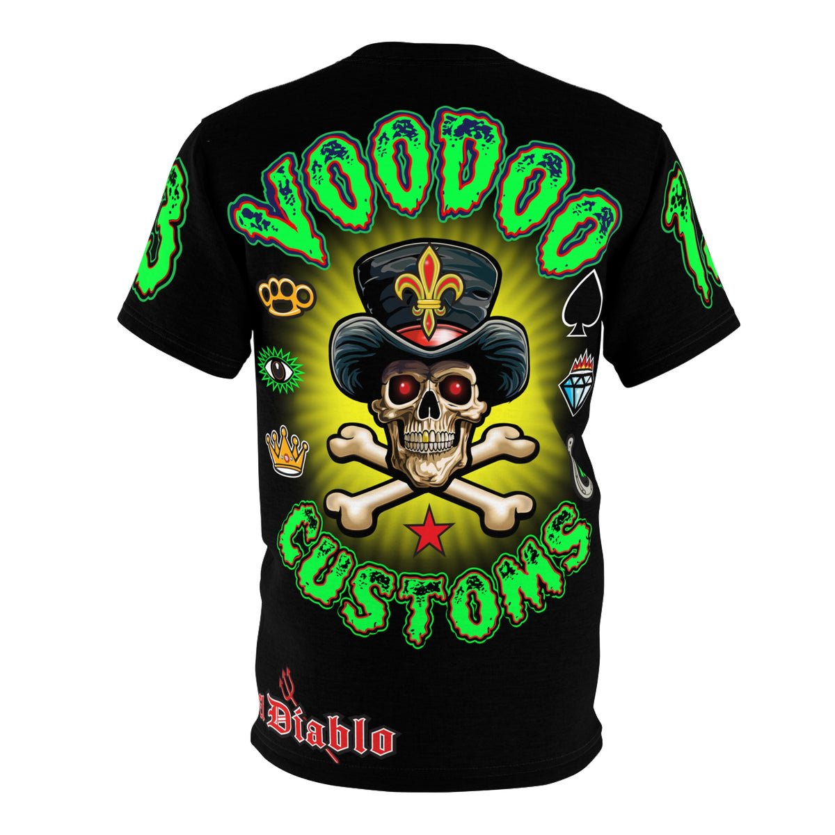 Voodoo Motorcycles Black Majic HiViz Super Tee, Unique Graphic Tee, Custom HiViz Apparel