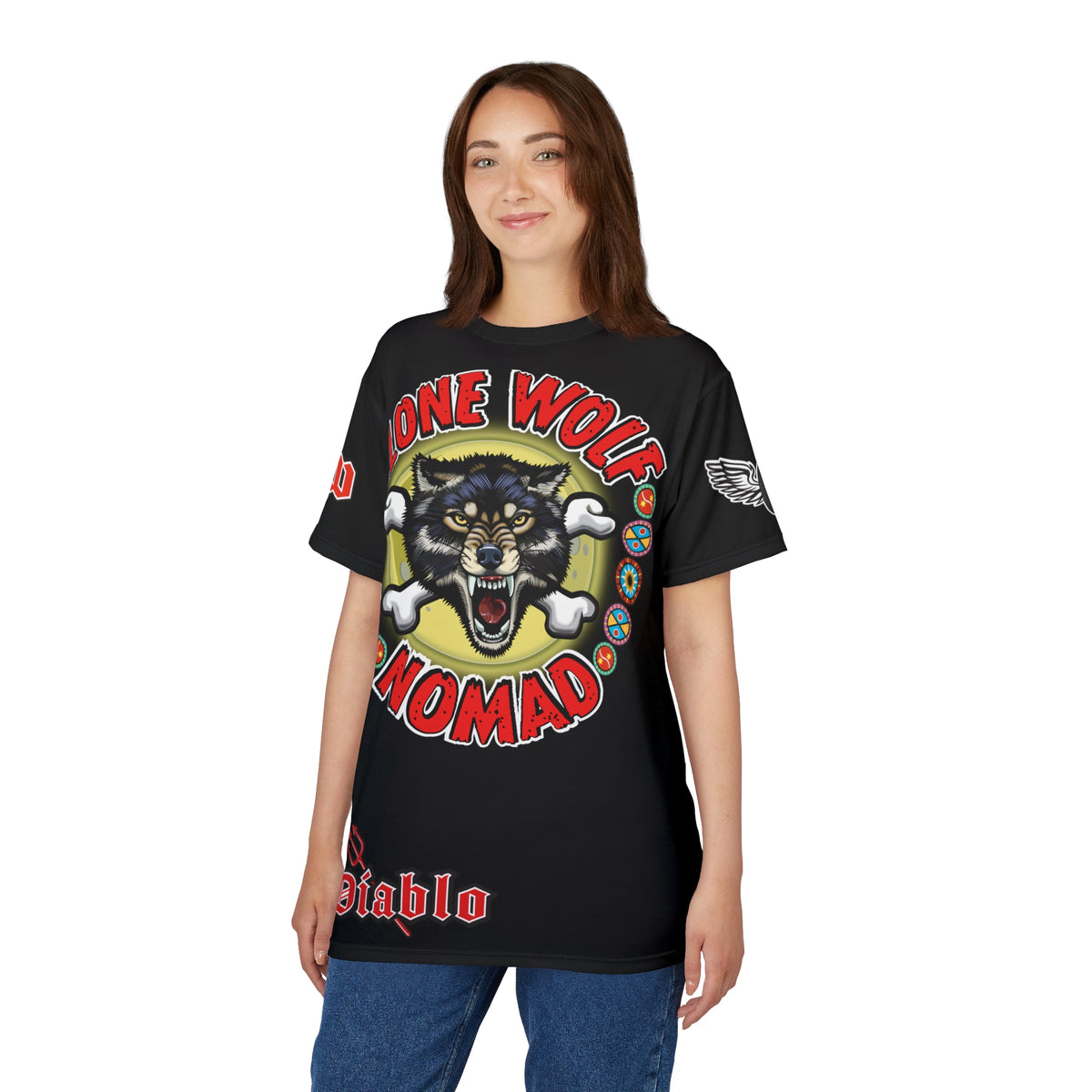 Lone Wolf Nomad HiViz Super Tee - For The Independent No Club Bikers For Life