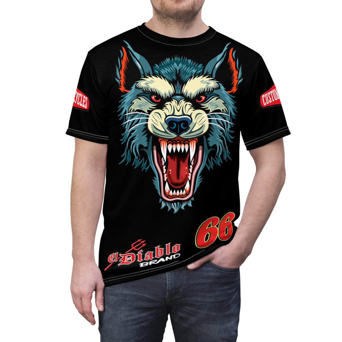 MWT Wolf Custom Motorcycles Super Tee — Viciously Cool High Performance Motorcycle Riding Shirt