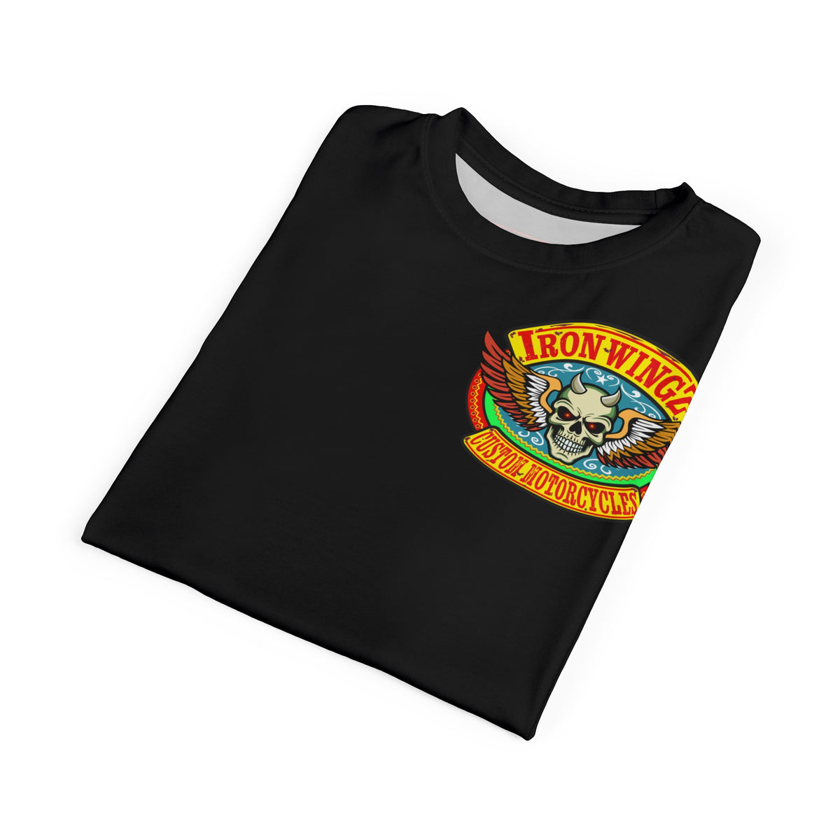 SRT Iron WingZ Custom Motorcycles Graphic Super Riding Tee, Edgy Streetwear, Customized Apparel, Gift for Bikers
