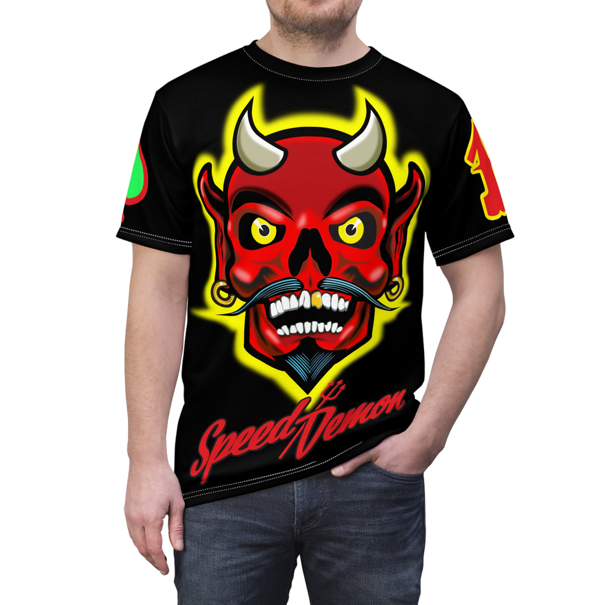 Speed Demon  - Devilish Design, HiViz - Custom Made for Motorcycle riding - Super Tee