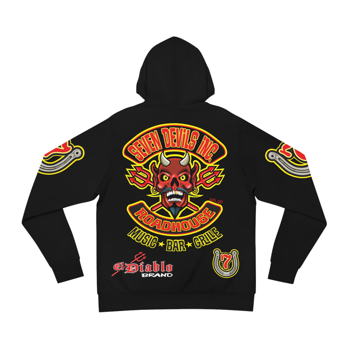 HoodZ Seven Devils Roadhouse Retro Devil Logo Pullover Hoodie