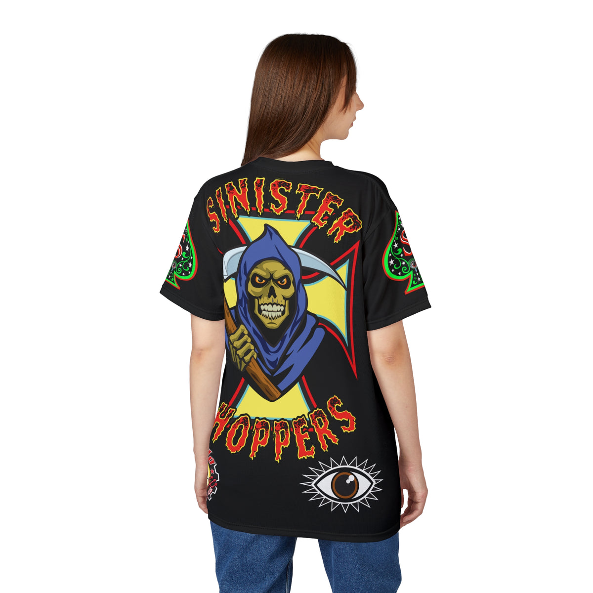 SRT Sinister Choppers Reaper Super Tee - Gothic Graphic T-Shirt for Motorcycle Riders