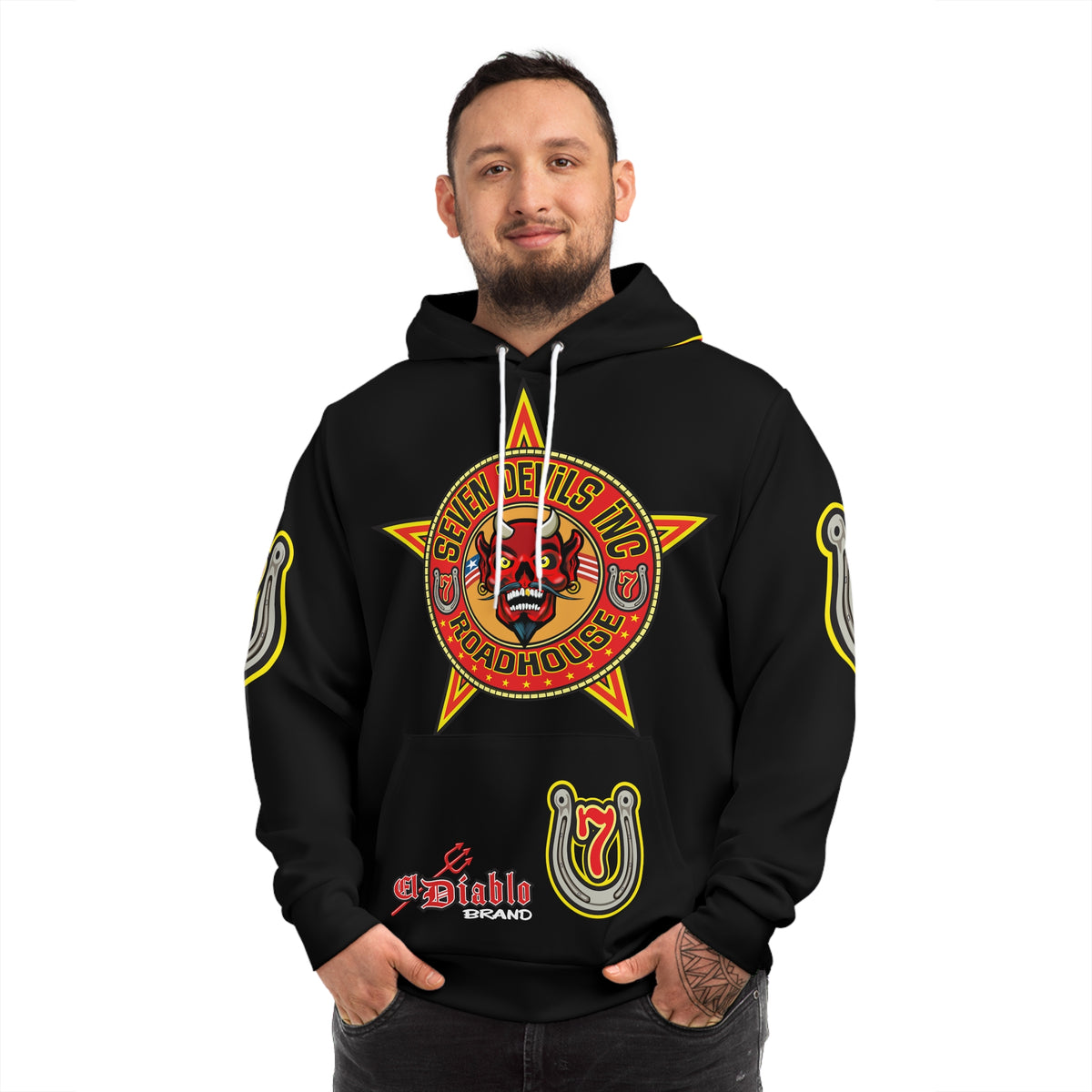 HoodZ Seven Devils Roadhouse Retro Devil Logo Pullover Hoodie