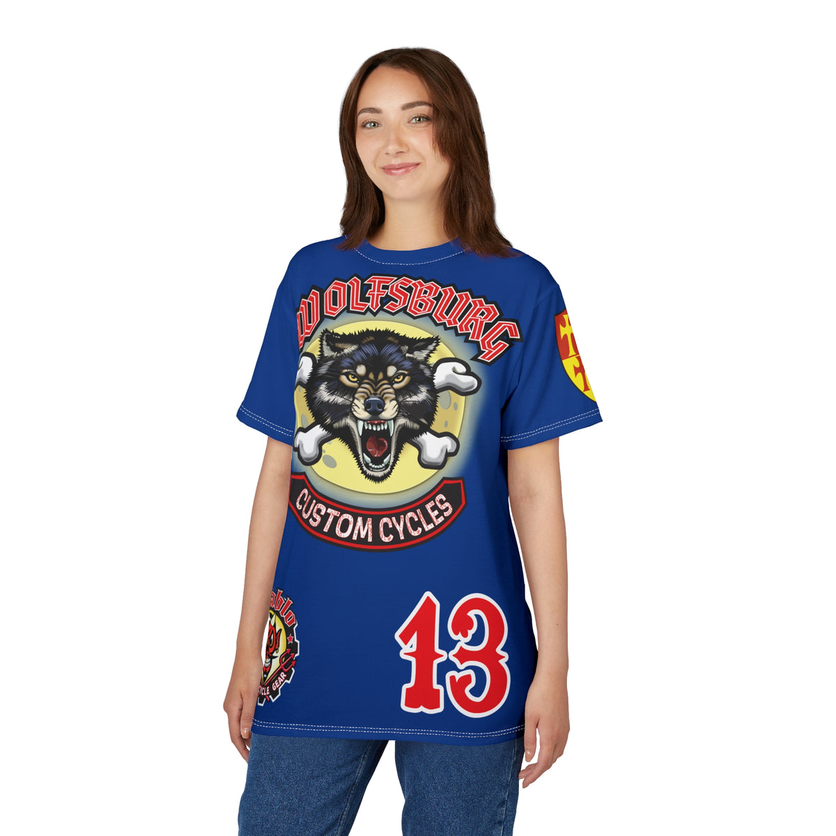 Wolfsburg Custom Cycles HiViz Graphic Super Tee for Bikers
