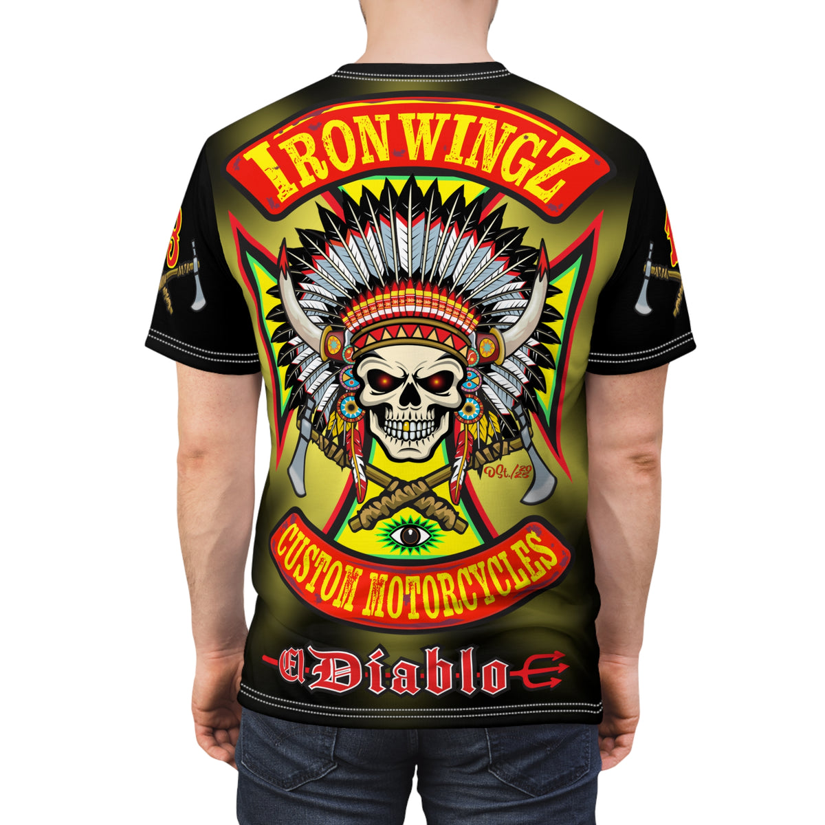 Iron Wingz Garage HiViZ Motorcycle Rider Super Tee