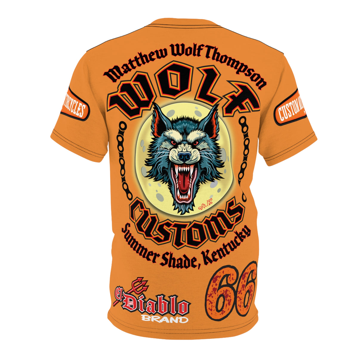 MWT Wolf Custom Motorcycles Super Tee — Viciously Cool High Performance Motorcycle Riding Shirt