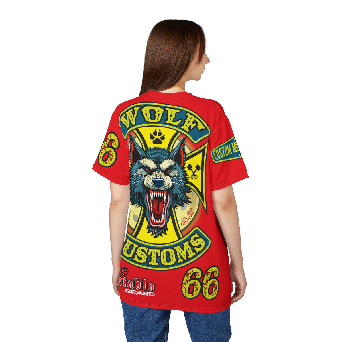 MWT Wolf Customs '66 Graphic HiViZ Super Tee — Retro Motorcycle Club Shirt, The Best Biker Riding Tee EVER !!!