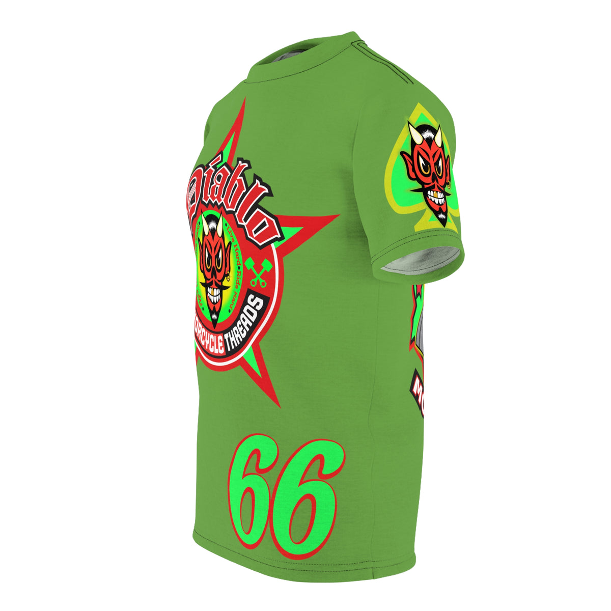 El Diablo Motorcycle Threads - HiViz Color - Edgy Super Tee for Biker Enthusiasts