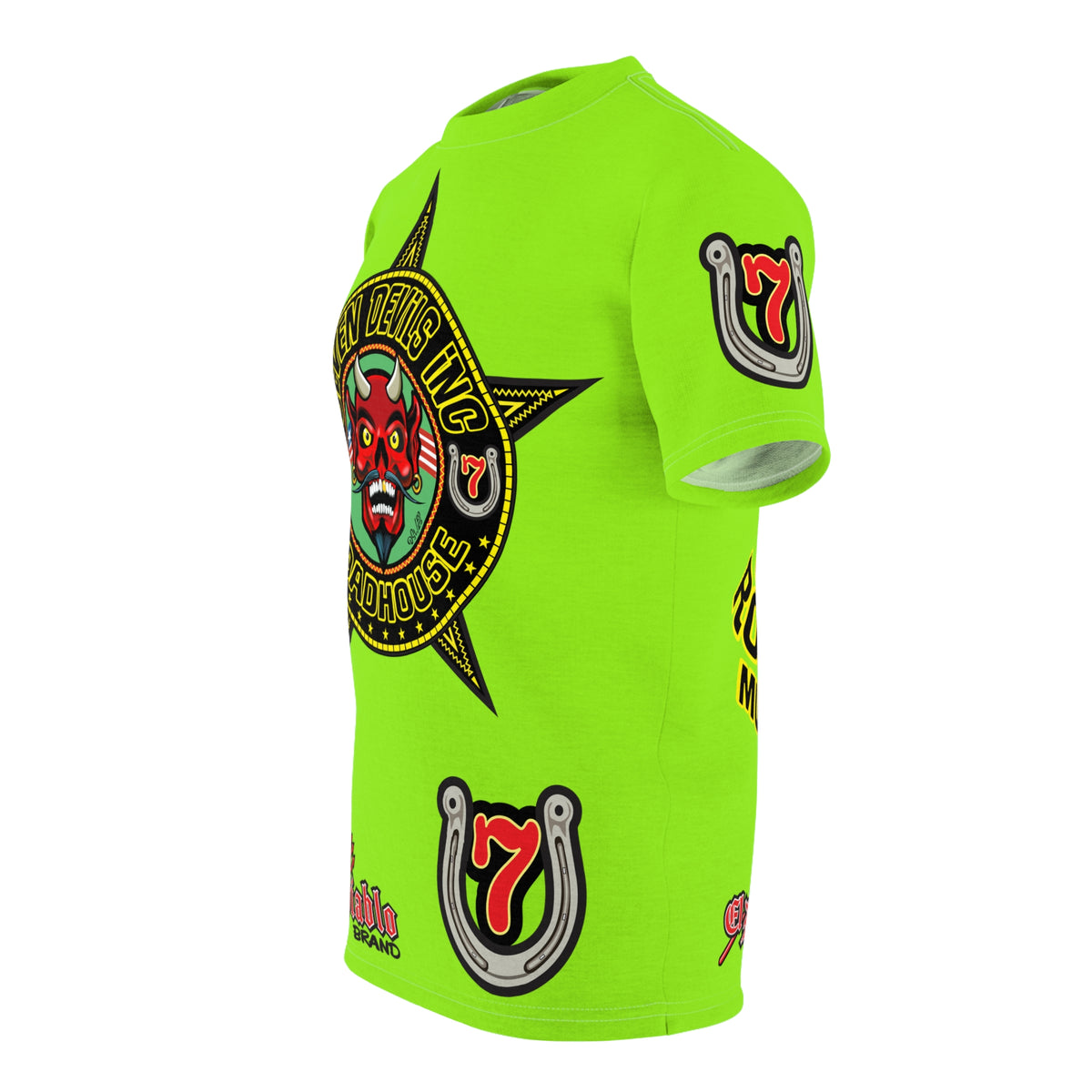 Very Special Seven Devils Road House (BLACK STAR HIVIZ LIMITED EDITION) Custom Super Riding Tee - Retro Devil Style Graphic Style