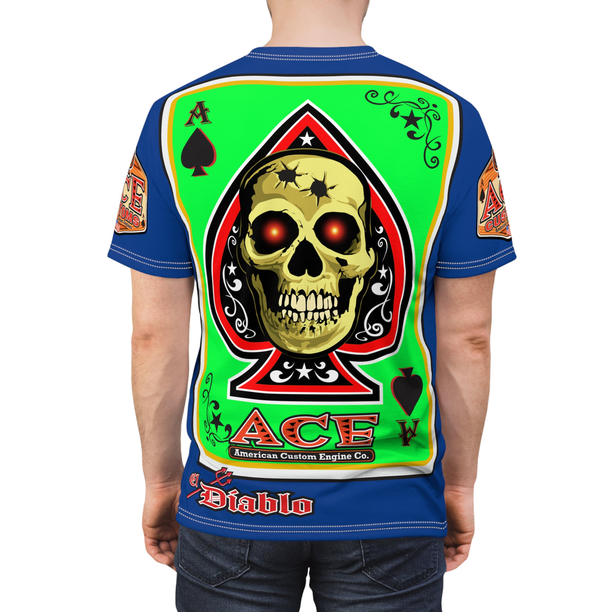 American Custom Engines ACE - Special Lumina Green  Ace of Spades Death Card High Visibility Graphics