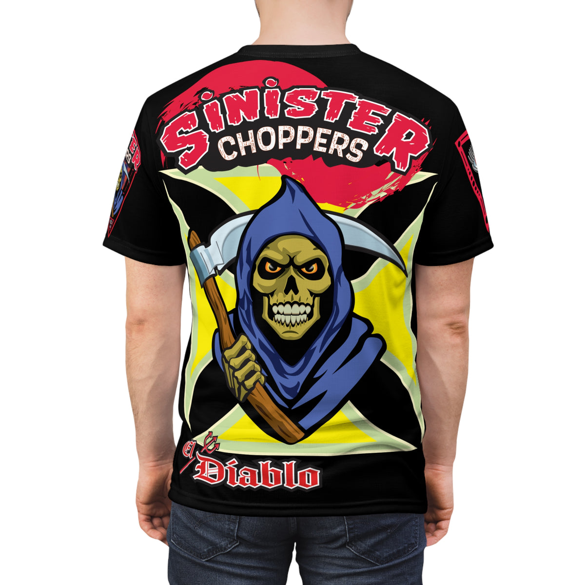Sinister Choppers HiViz Super Tee - The Dark Reaper Rides Again !!!!