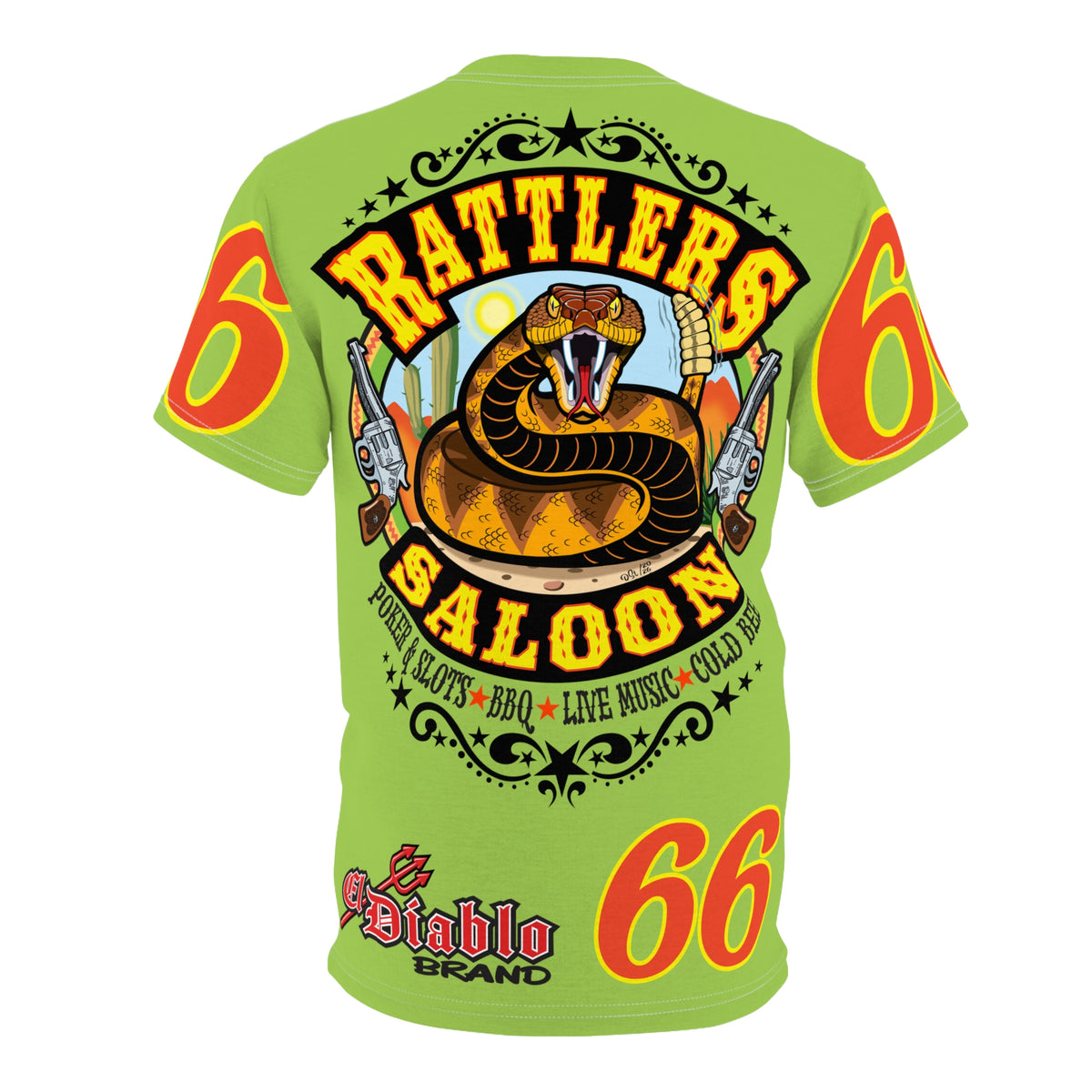VERY Special HIVIZ Rattlers Saloon ROUTE 66 SUPER TEE — Vintage Biker 66 Graphic Shirt
