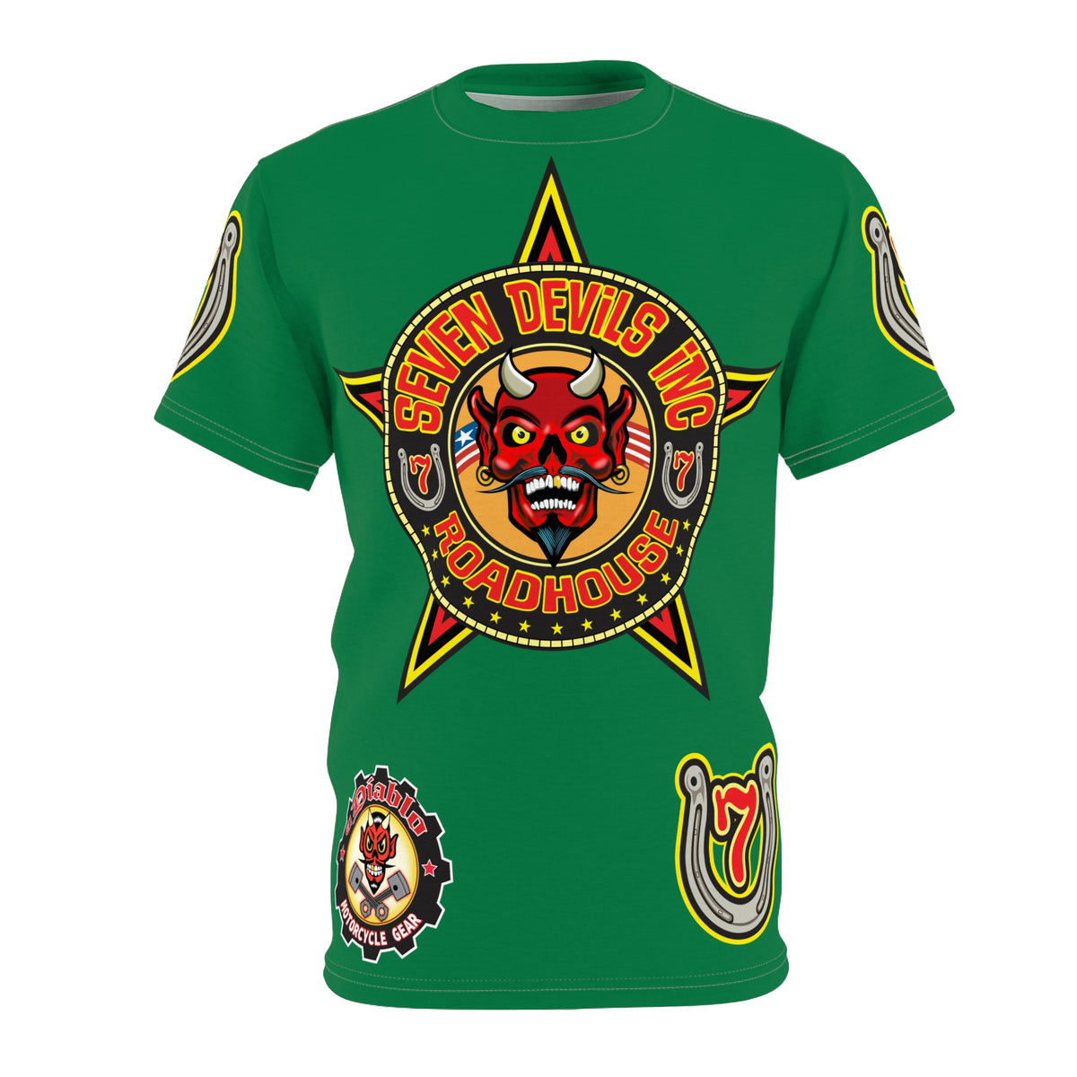 Seven Devils Inc. Roadhouse HiViz Design, Edgy Biker Shirt, Special Motorcycle Riding Gear, Seven Devils Inc.