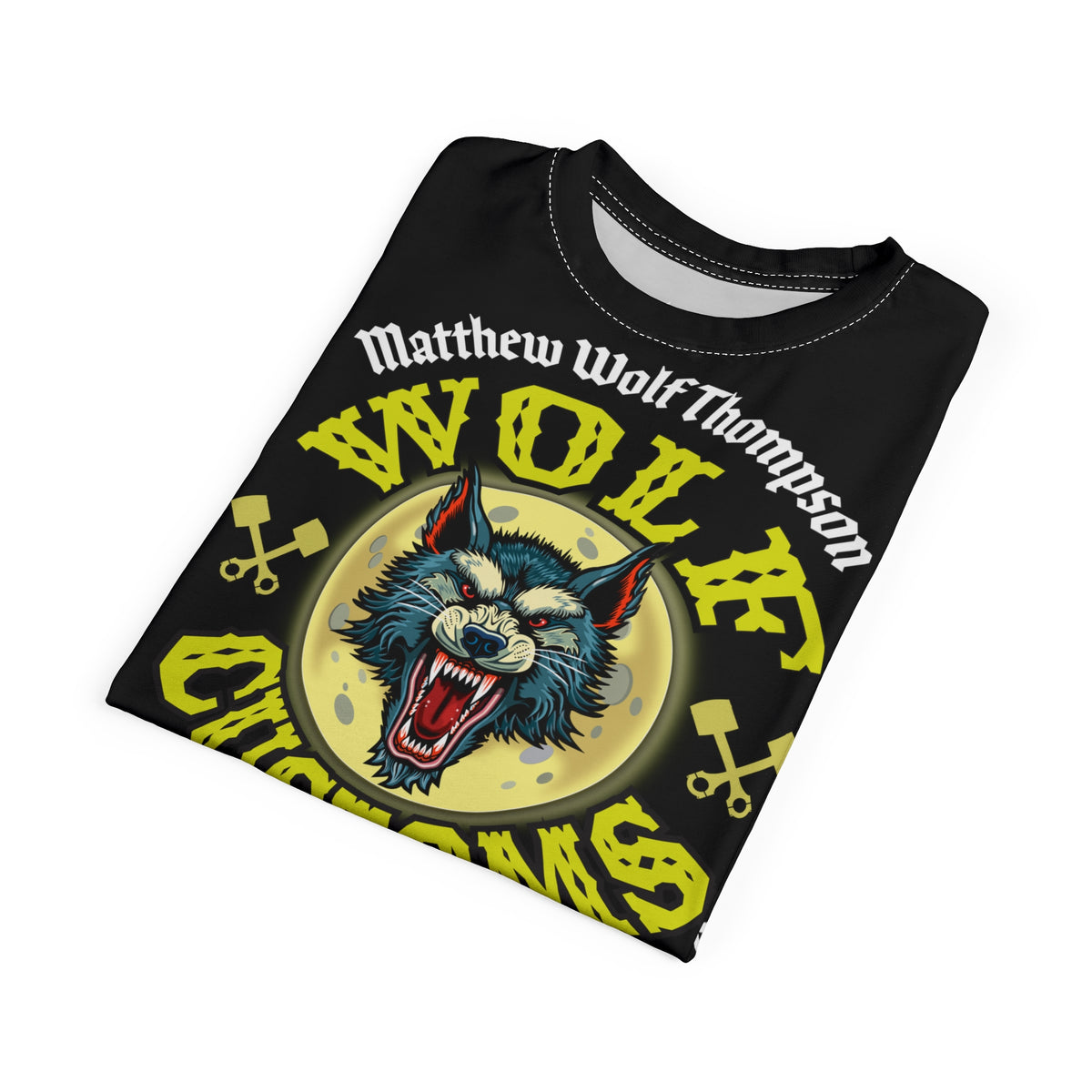 MWT Wolf Customs 13 Black & XL Graphics- Super Riding Tee — Retro Motorcycle Club Shirt, The Best Biker Riding Tee EVER !!!