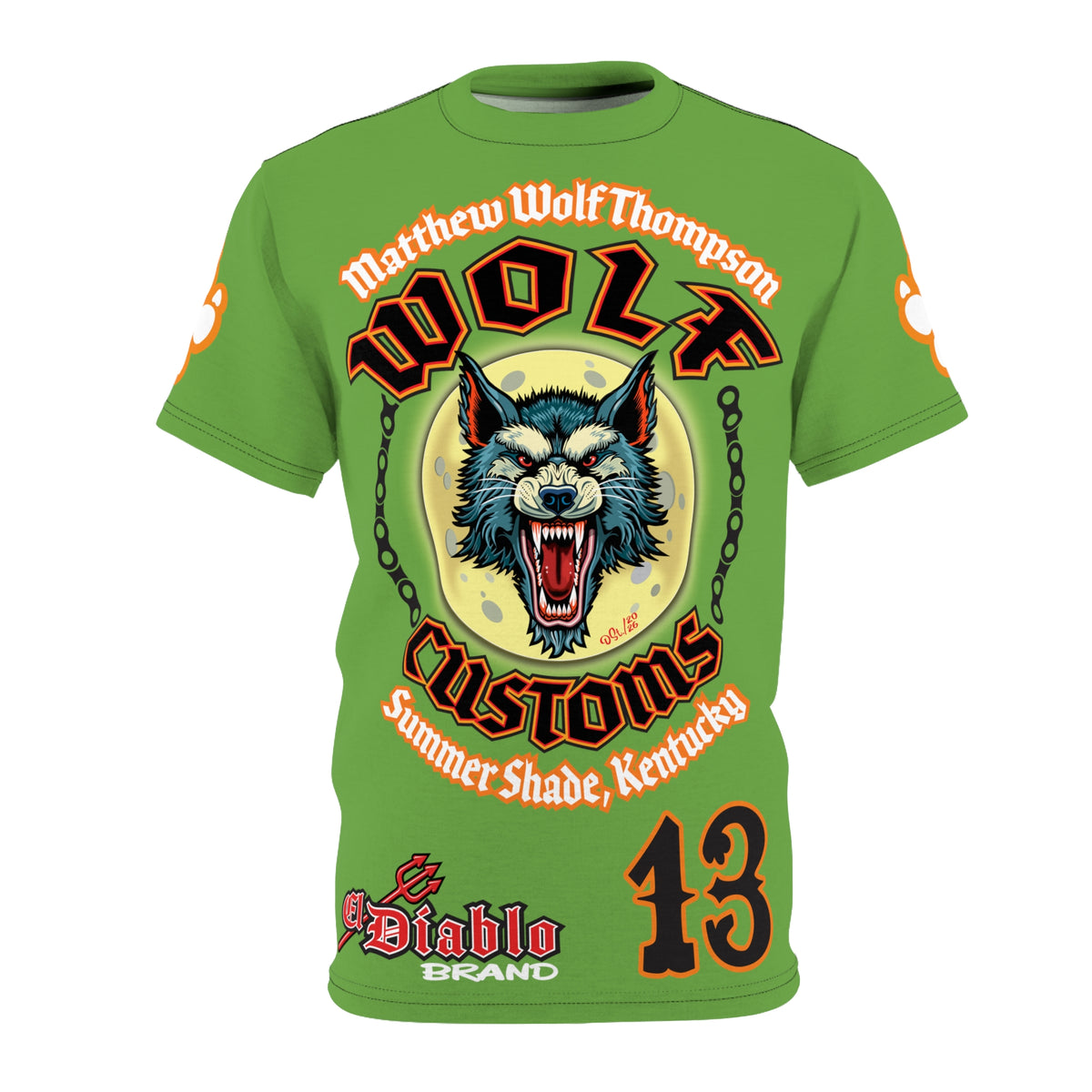 MWT Wolf Custom Motorcycles Super Tee — Viciously Cool High Performance Motorcycle Riding Shirt