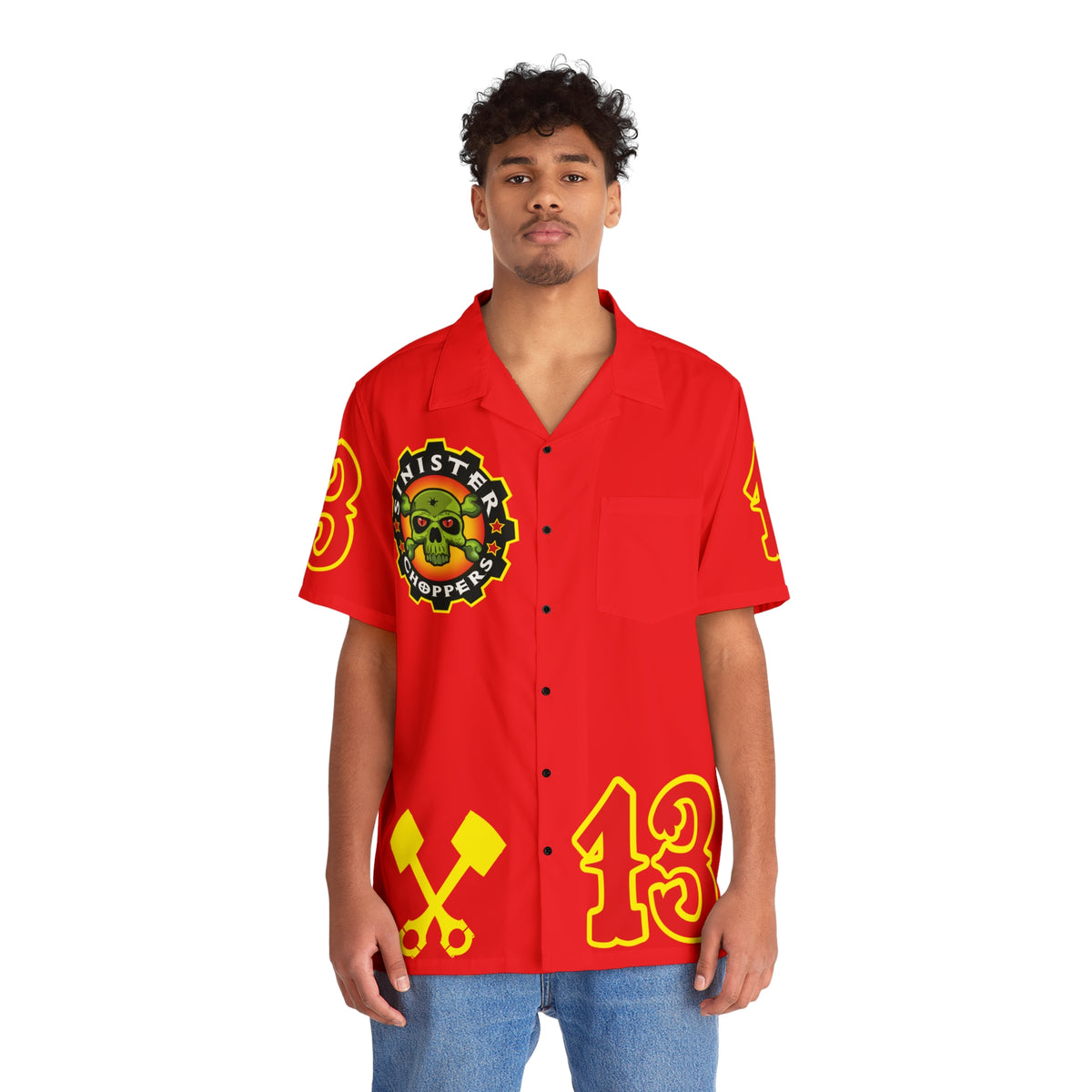 Big Bopper Men's Hawaiian Shirt - Loose, Comfortable Button Up Shirt for Easy Breezy Riding - Sizes to 5XL