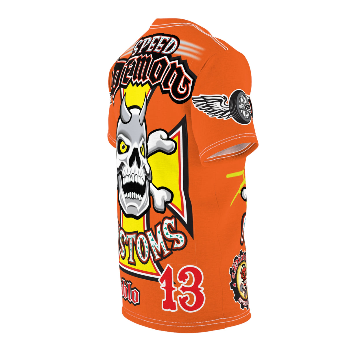 Speed Demon Customs Spectacular HiViz Super Tee - Devilishly Demented Bold Biker Design