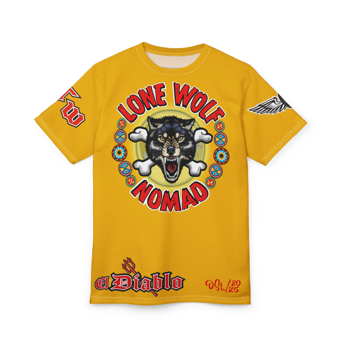 Lone Wolf Nomad HiViz Super Tee - For The Independent No Club Bikers For Life