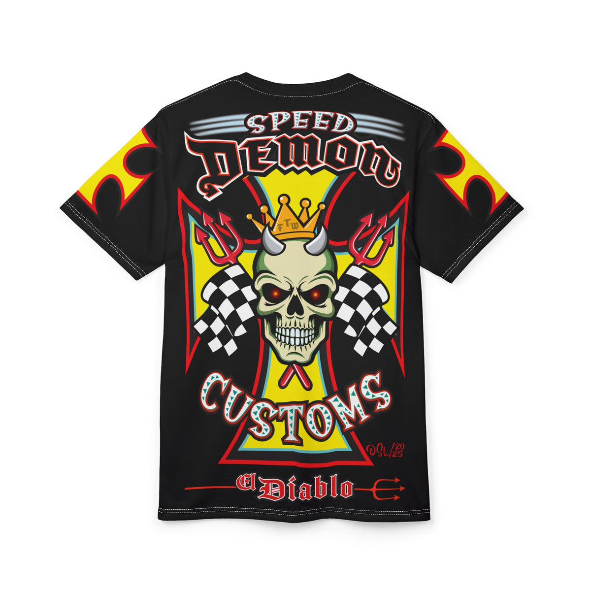 Speed Demon King of Speed Super Tee- Edgy Skull Flame Design for Bikers & Rebels