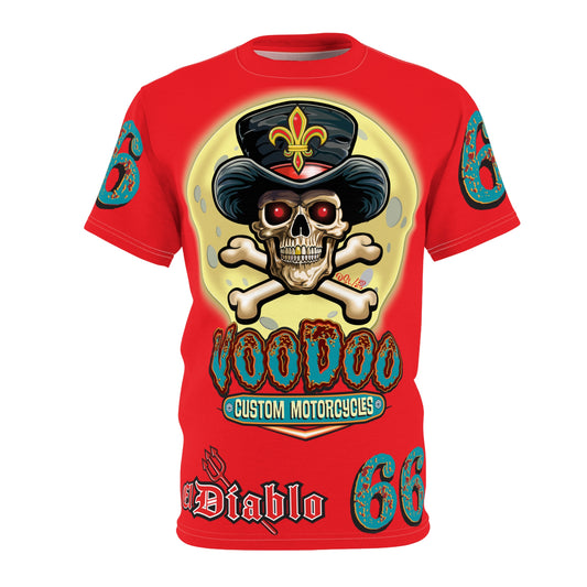 Voodoo Custom Motorcycles  Unisex HiViz Tee, Edgy Graphic Shirt, Motorcycle Apparel, Skull T-Shirt, Perfect for Bikers