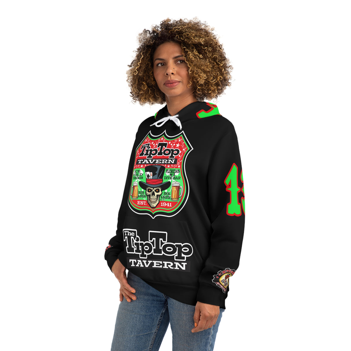 HoodZ Tip Top Tavern America's Best Dive Bar Super Hoodie - Ace of Spades Special Edition - High Visibility Lumina Green Accents