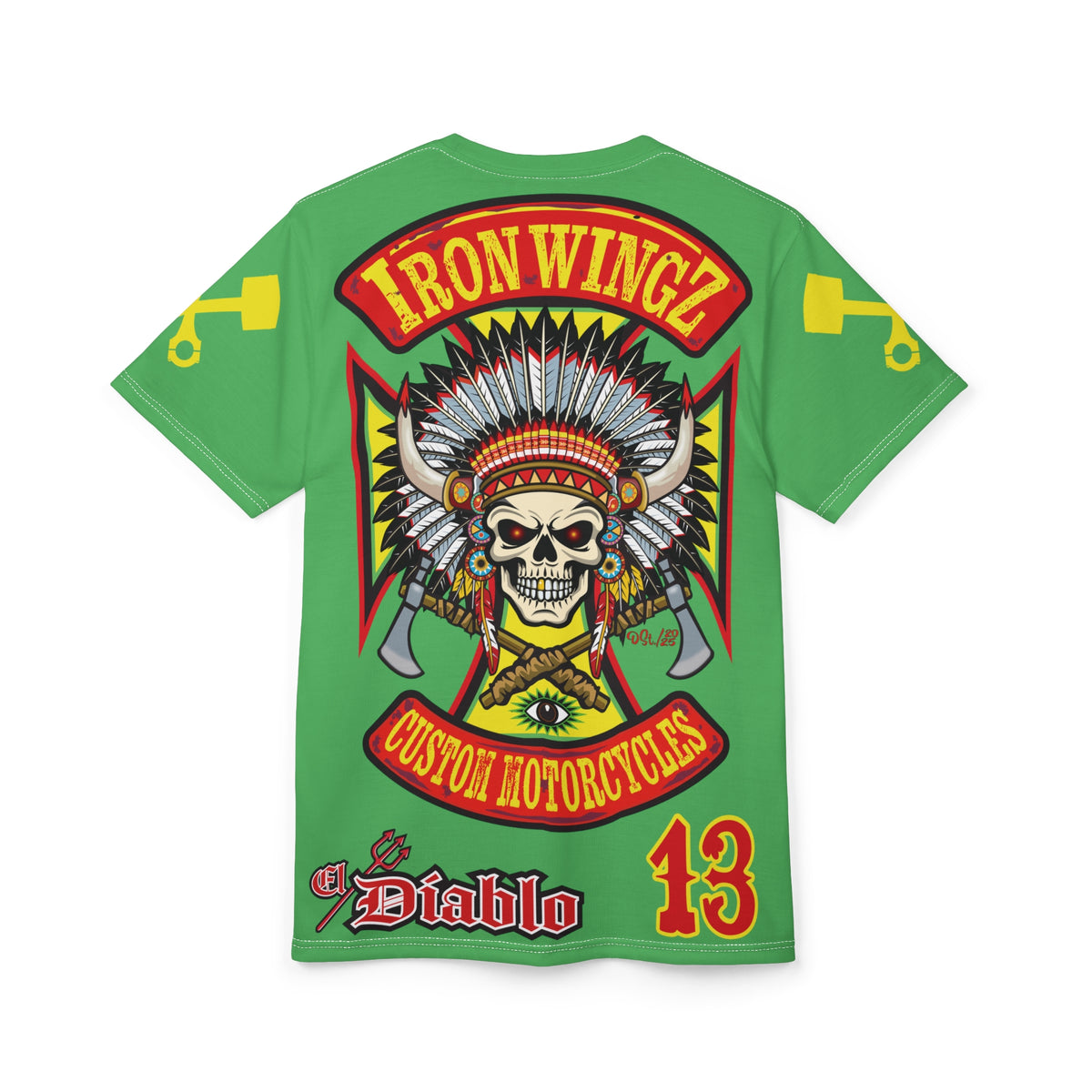 Iron WingZ Garage  Graphic Super Tee, Edgy Streetwear, Customized Apparel, Gift for Bikers