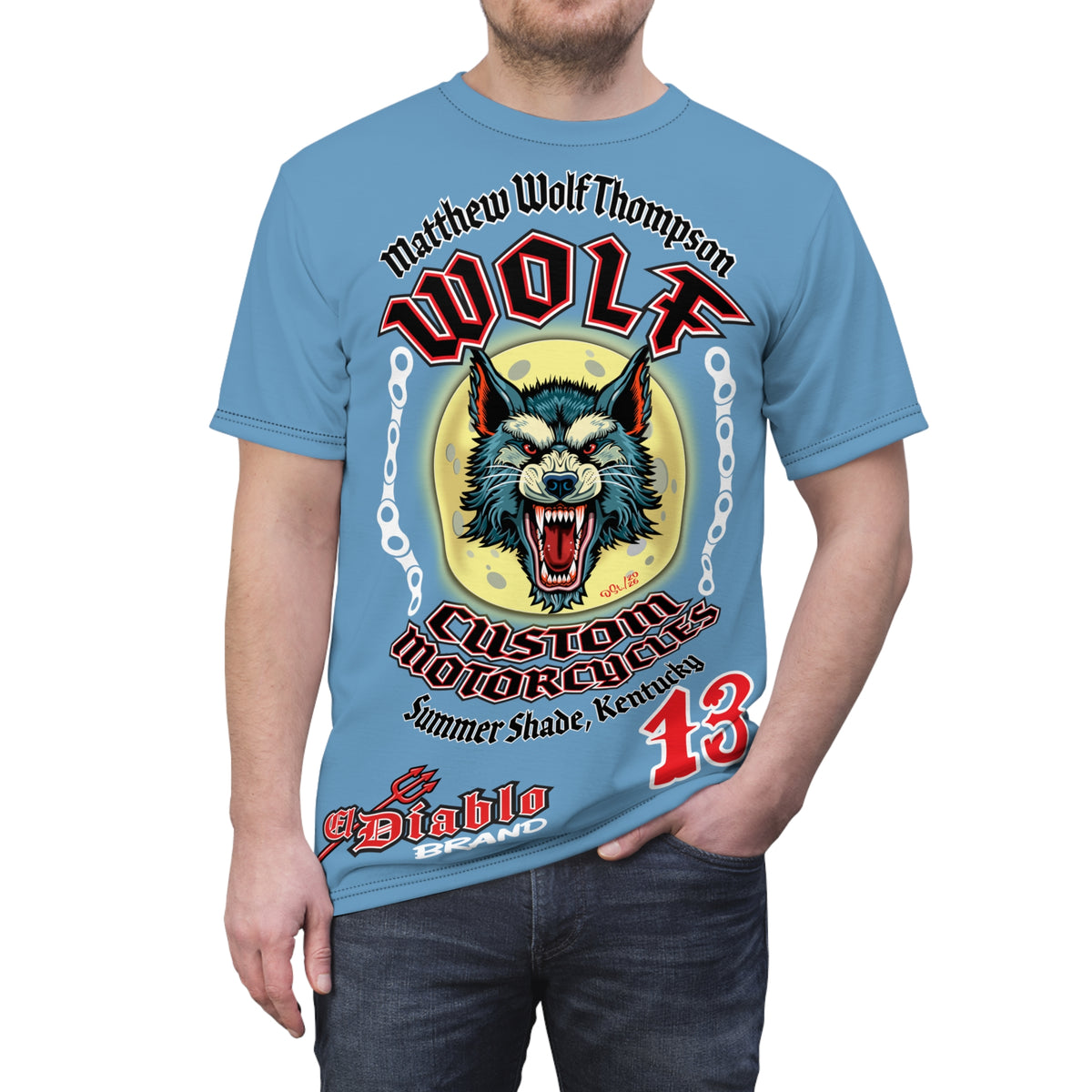 MWT Wolf Custom Motorcycles Super Tee — Viciously Cool High Performance Motorcycle Riding Shirt