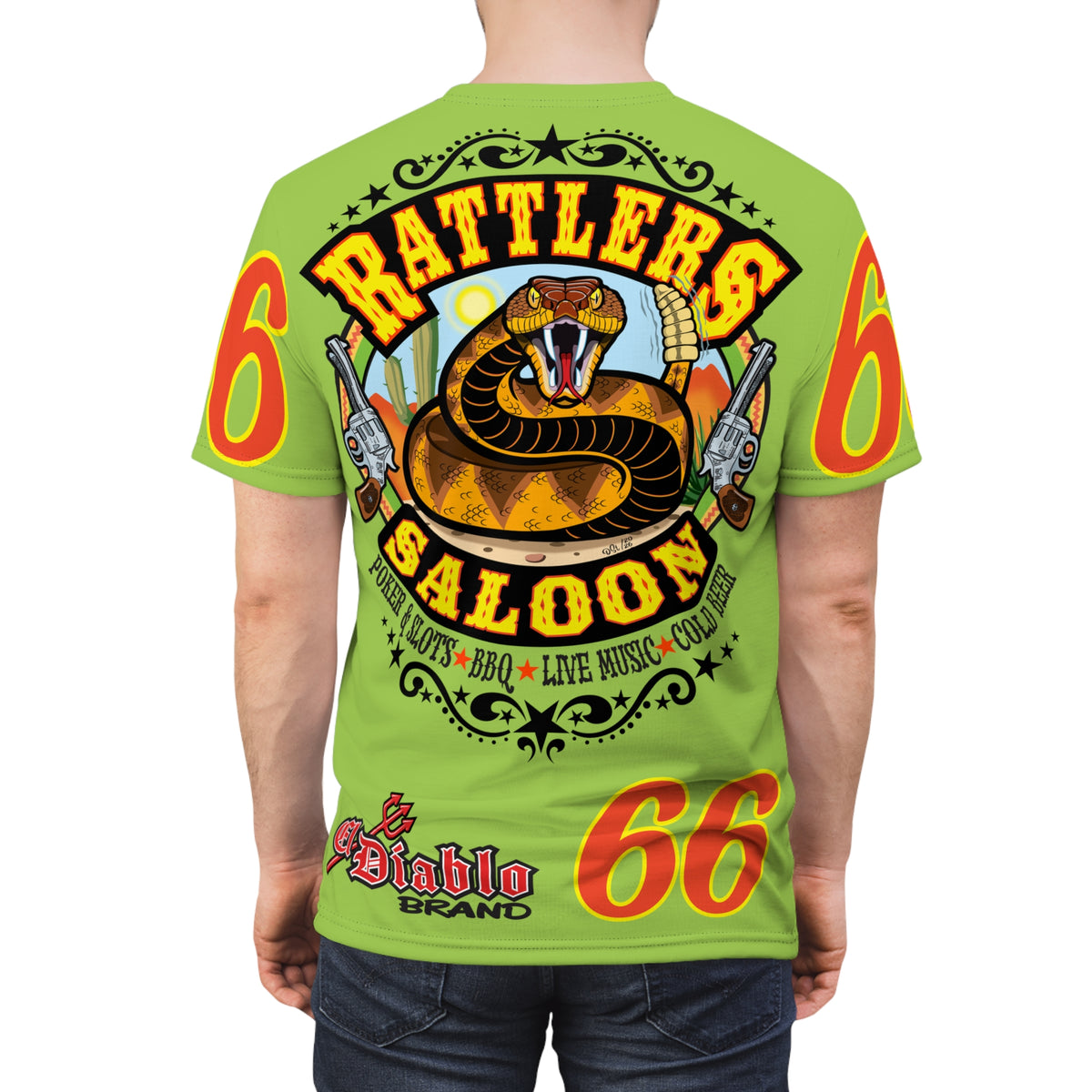 VERY Special HIVIZ Rattlers Saloon ROUTE 66 SUPER TEE — Vintage Biker 66 Graphic Shirt