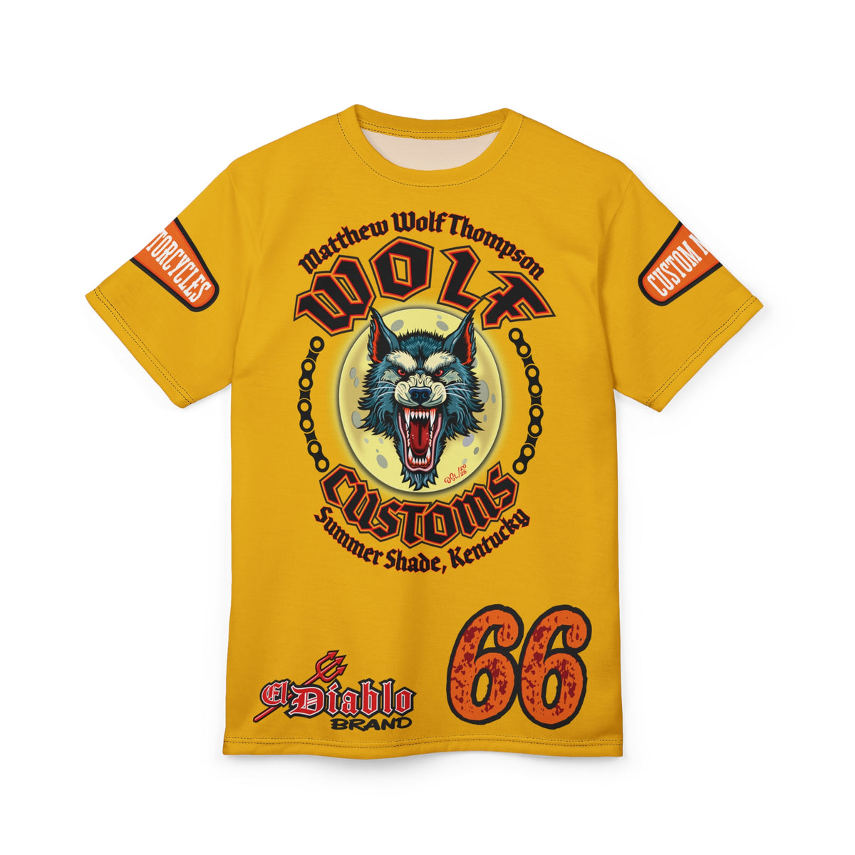 MWT Wolf Custom Motorcycles Super Tee — Viciously Cool High Performance Motorcycle Riding Shirt