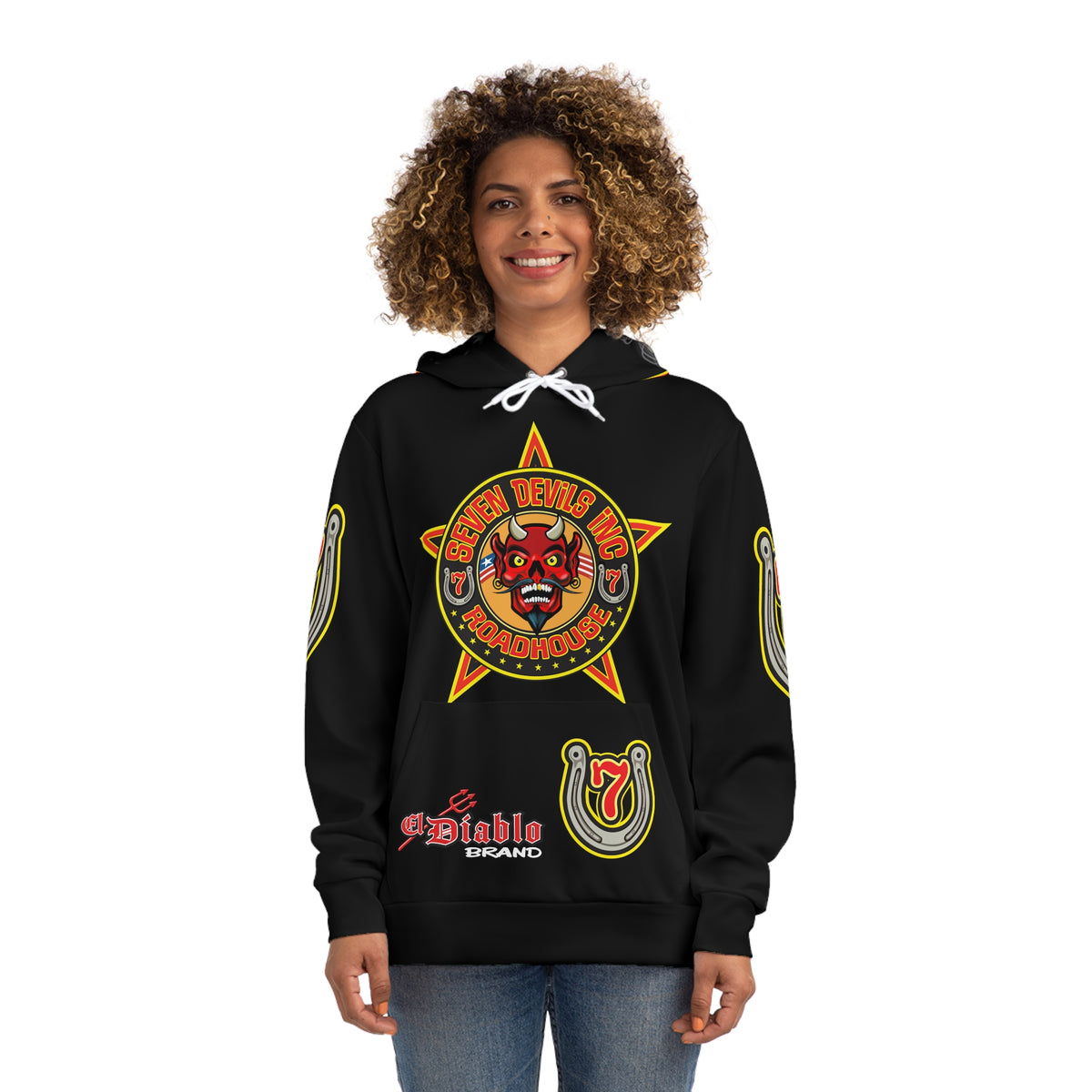 HoodZ Seven Devils Roadhouse Retro Devil Logo Pullover Hoodie