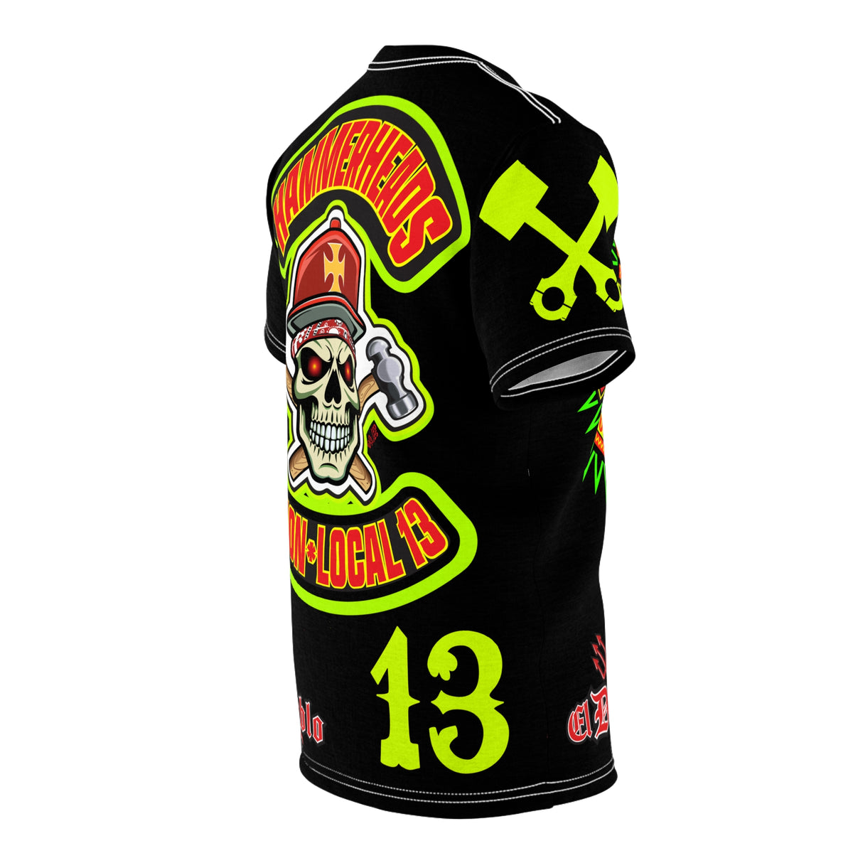 Hammerheads Union Local 13 -  SoCal 619 Special Edition - Custom HiViz Motorcycle Riding Tee Shirt _ Super Comfort and Fit